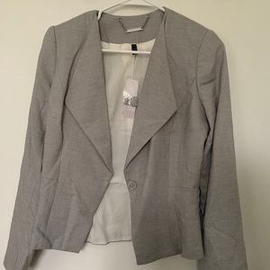 White House Black Market Gray Herringbone Blazer Size 4